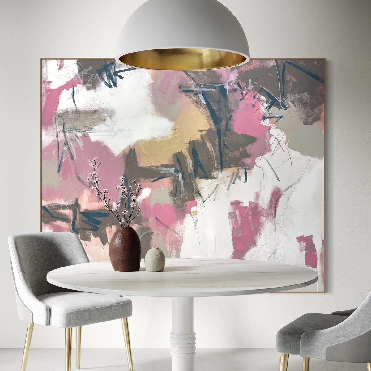 Expressive Abstract Acrylic Painting By Cheryl Harrison, 67 X 55, Beach Track, Original Artwork