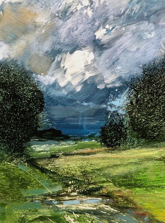 'Storm Coming' Landscape, Oil Painting.