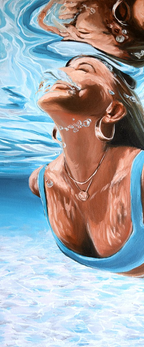 Swimming in blue 2 by Elena Adele Dmitrenko