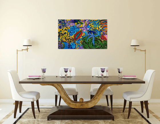 Surreal dreams  inspired by  nature for interior design 102x 61 x 2 cm.