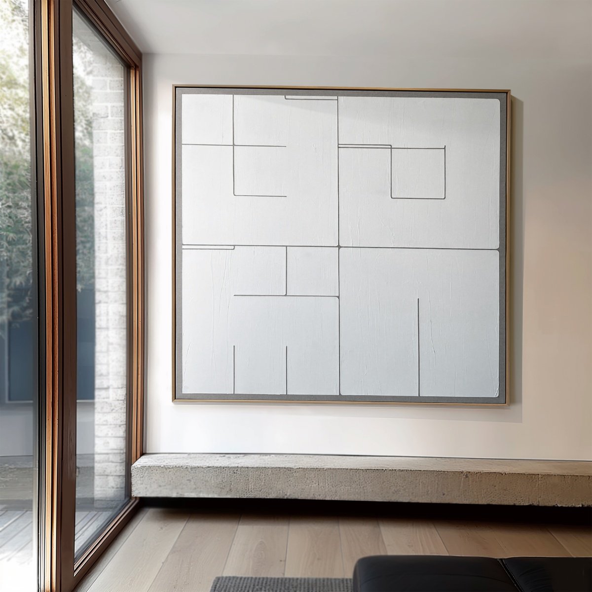 Geometric Abstract Painting By Andrey Pavli, 65 X 65, Bread, Original Artwork