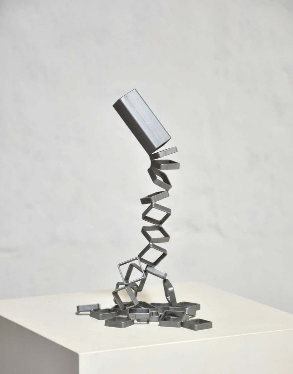 Urban And Pop Still Life Sculpture By Yannick Bouillault, 8 X 12", Steel Sections, Original Artwork