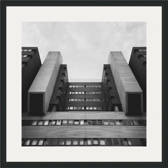 Lift Off - Black And White Brutalist Photography Print, 12x12 Inches, C-Type, Framed