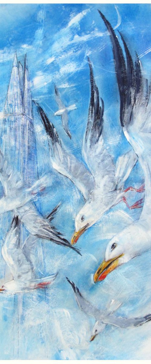 Gulls, Shard 2 by John Sharp