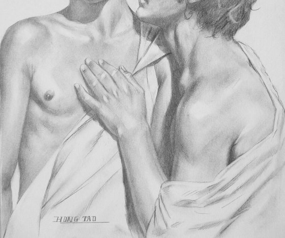 Drawing pencil  male nude #16-5-24
