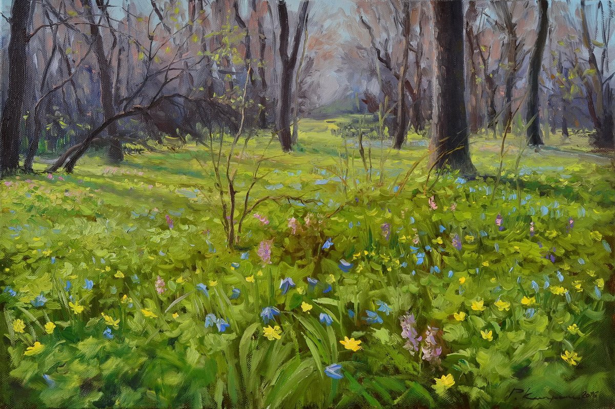 Forest In Spring By Ruslan Kiprych, 24 X 16, Artwork For Sale On Artfinder