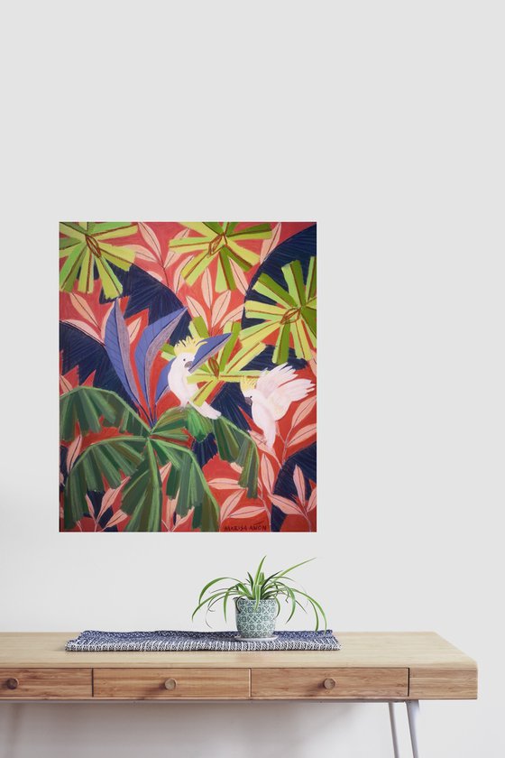 Jungle with Cockatoos I