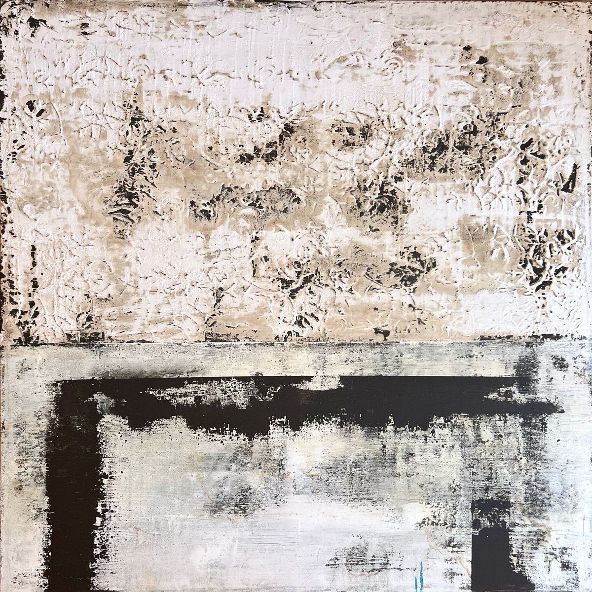 Abstract Painting By Sergio Aranda, 31 X 31", Patina Of Silence, Original Artwork