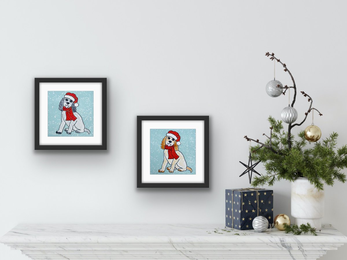 Snowy Spaniels by Nathalie Pymm Art