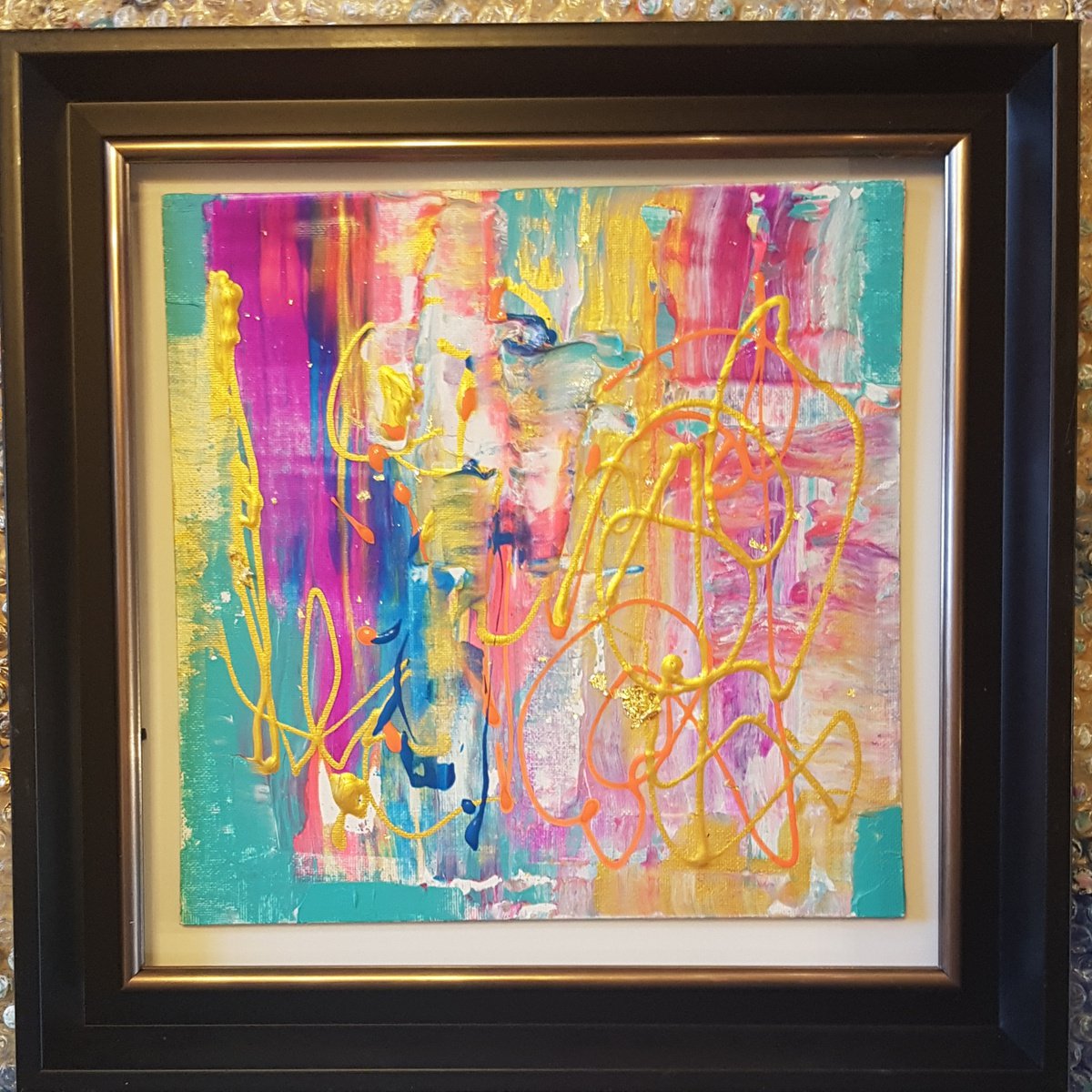 Abstract Acrylic Painting By Els Driesen, 13 X 13, 3 Of A Kind 3, Original Artwork