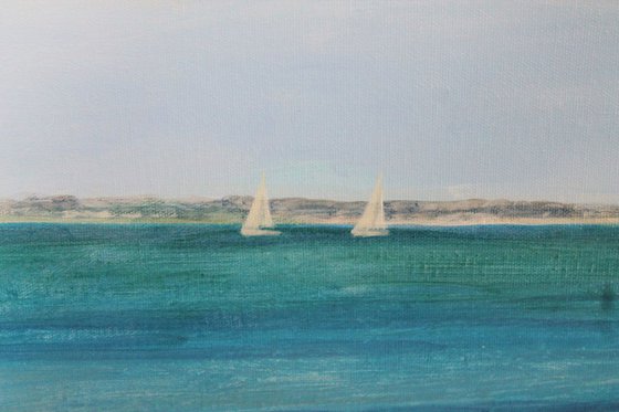 Two Distant Sails in the Solent