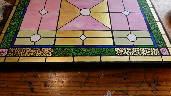 Stained glass window painting