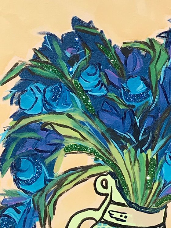 Van Gogh Vase of Blue Flowers REMIX #2