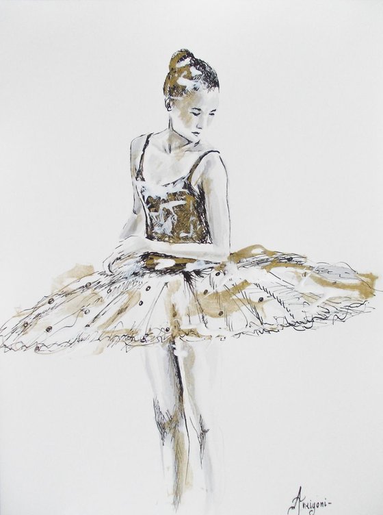 Ballerina Series- Original ballet ink drawing