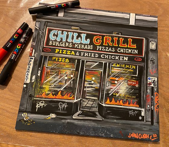 Chill Grill  - Original on canvas board