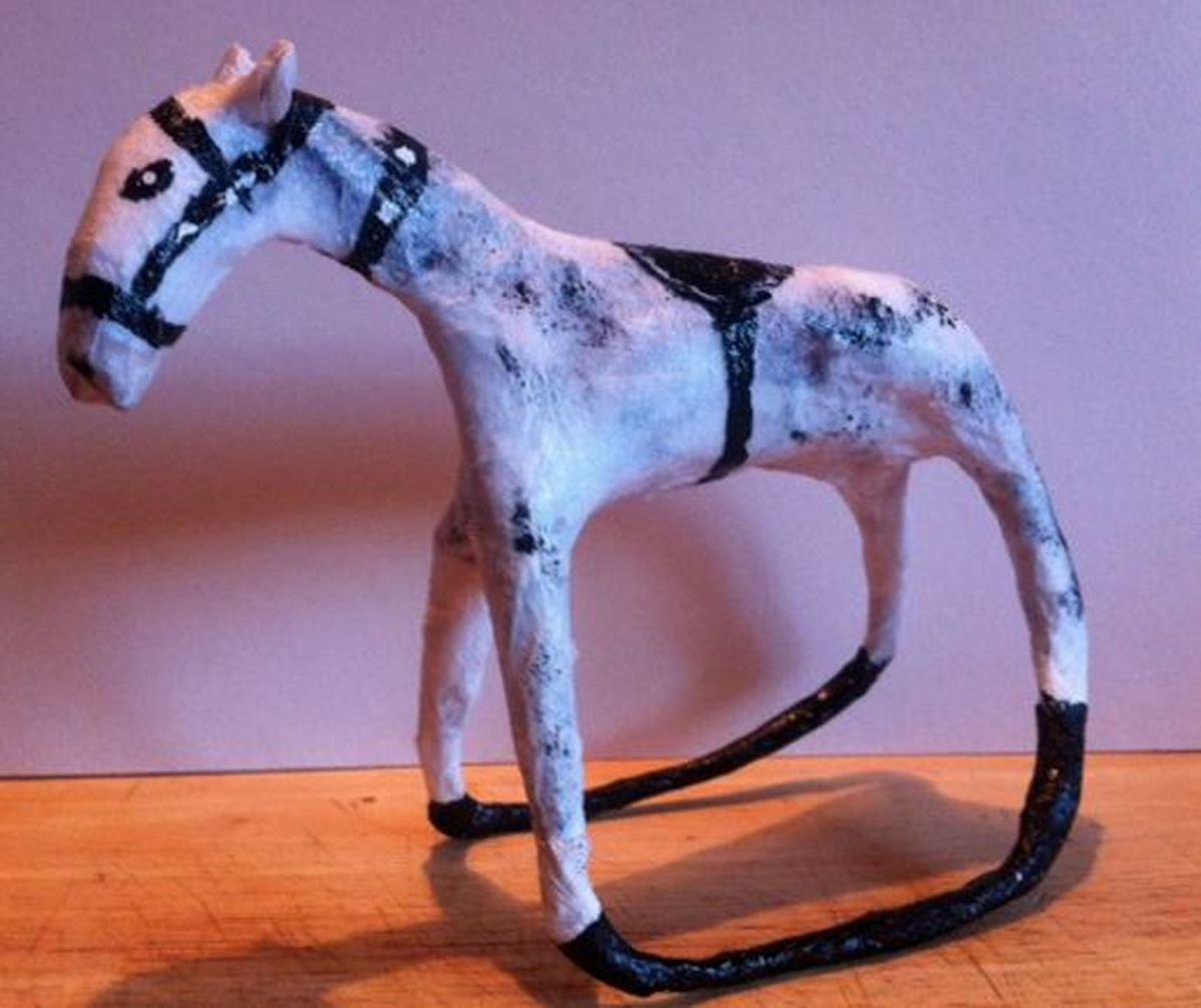 Rocking horse paper mache Sculpture by Paul Simon Hughes Artfinder