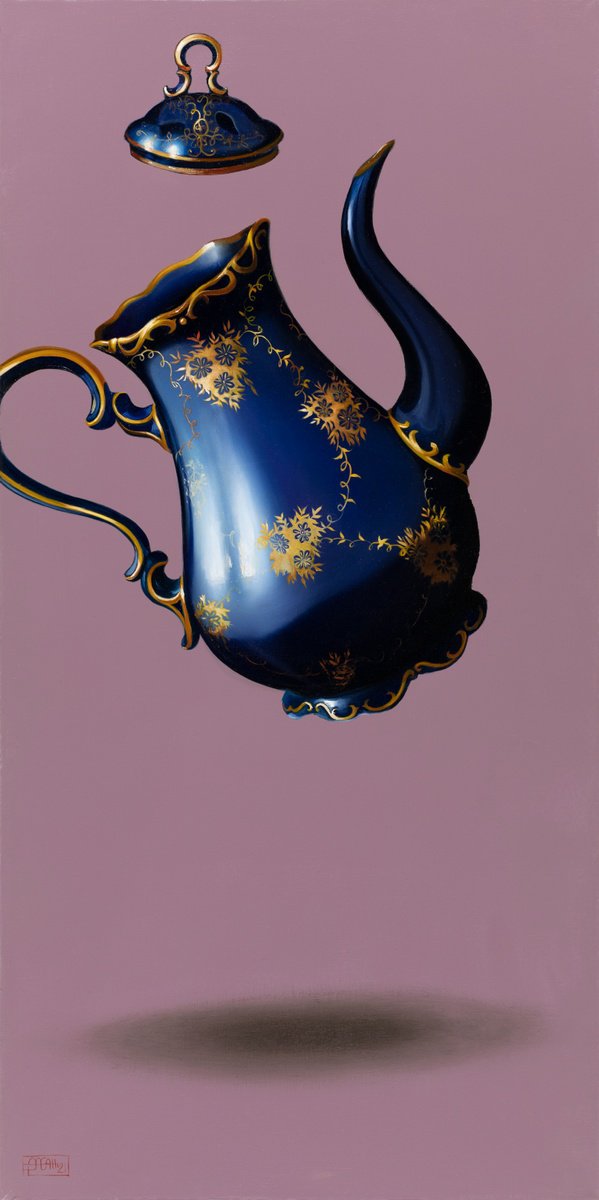 Photorealistic Still Life Oil Painting By Nicoletta Bagatti, 16 X 31", Cogli L