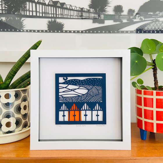 Beach Huts Paper Cut