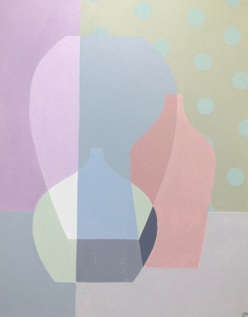 Lilac Vase with Green Spots by Louise MacIntosh-Watson