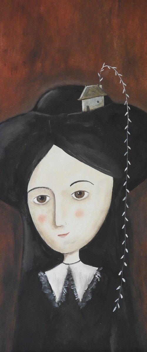 Portrait in red and black by Silvia Beneforti