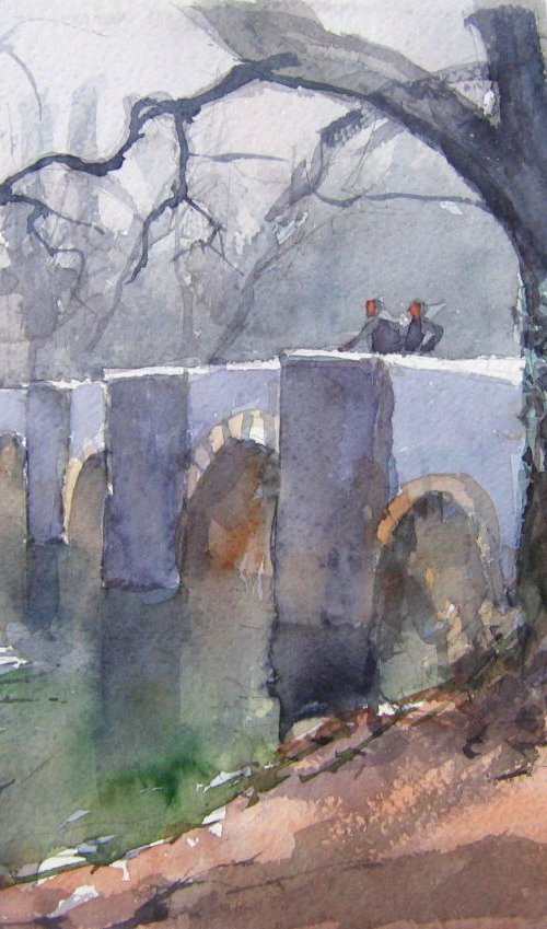 Respryn bridge over the River Fowey by Goran Žigolić Watercolors