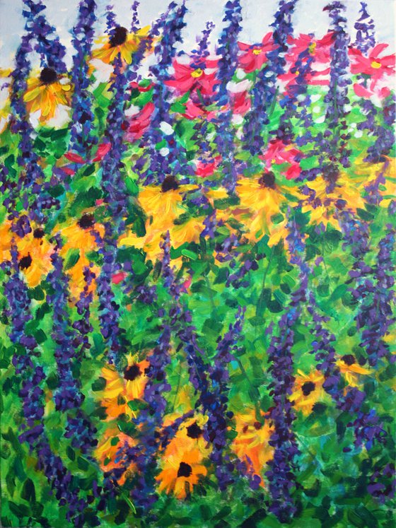 Flower Festival I /  ORIGINAL ACRYLIC PAINTING