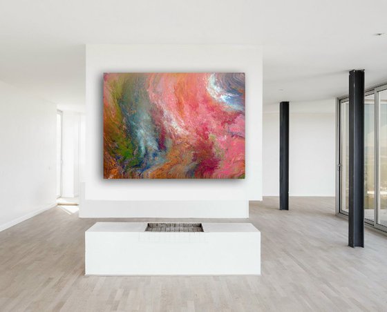 "Origins #2" - Original Large Abstract PMS Acrylic Painting - 48 x 36 inches