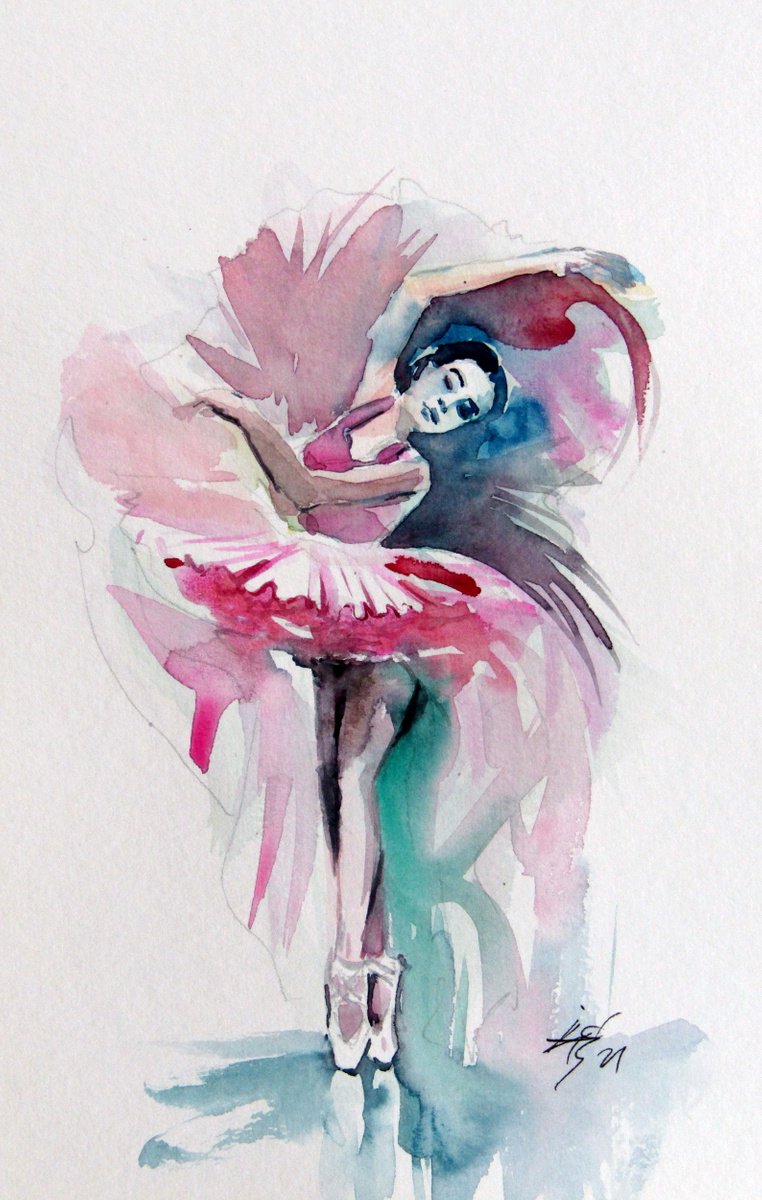 Ballerina in pink /25 x 16 cm/ by Kovcs Anna Brigitta