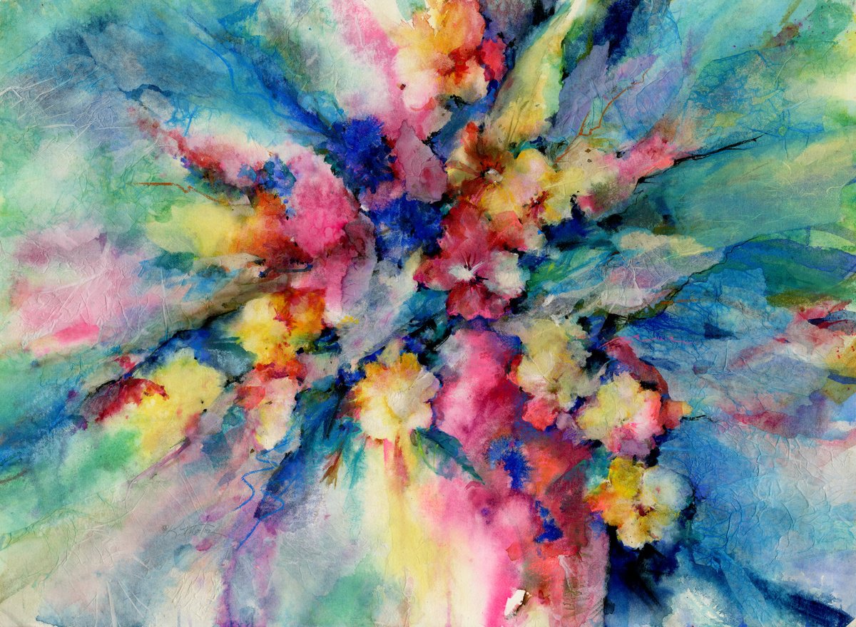 Expressive Painting , Vase Of Flowers 3 By Kathy Morton Stanion, 30 X 22, Artwork For Sale On Artfinder
