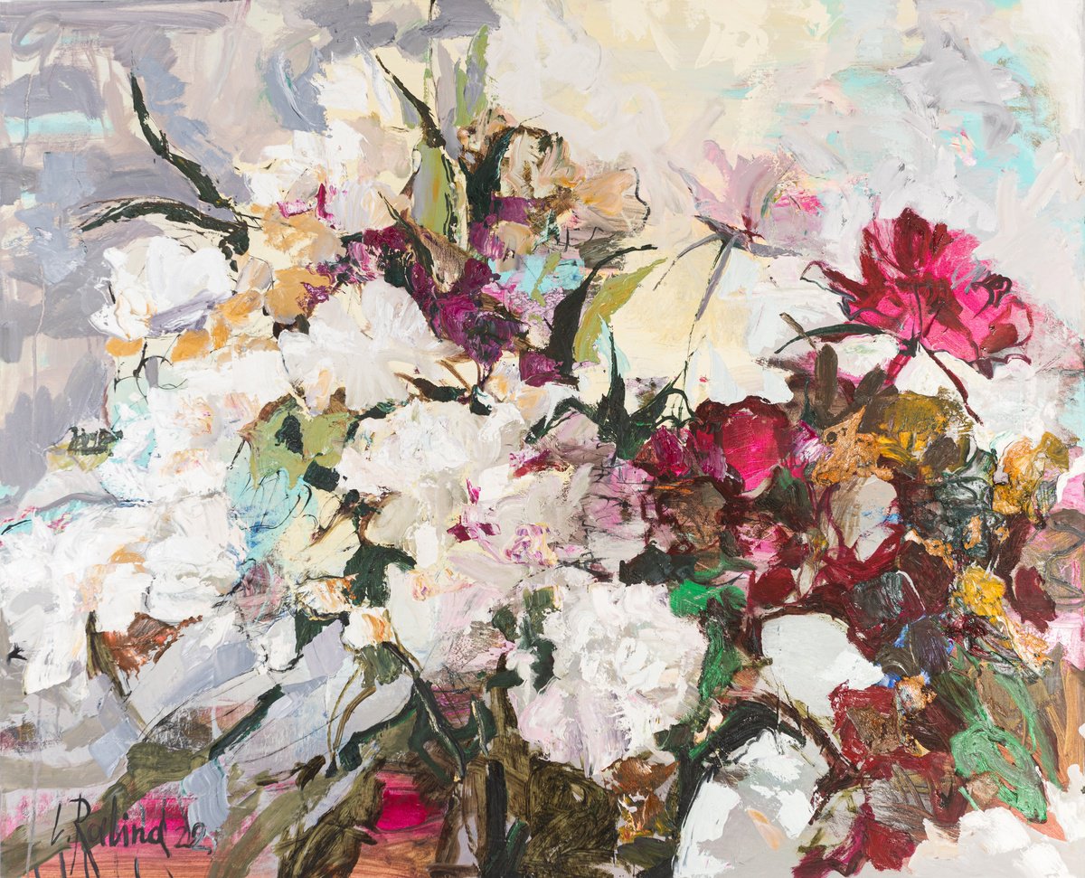 Organic Abstract Oil Painting By Yelena Ralina, 63 X 51", Immersion In Bliss, Original Artwork