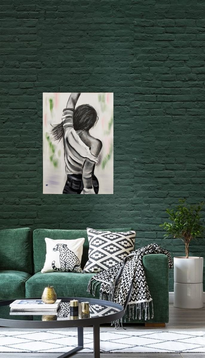 Expressive Portrait Oil Painting By Nataliia Plakhotnyk, 20 X 28", I Light Mine, Original Artwork