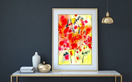 Red Poppies Abstract floral