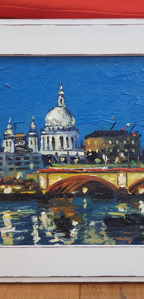 St Paul and The Thames, London Nocturne by Roberto Ponte