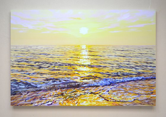 Gentle sea. Sunset.