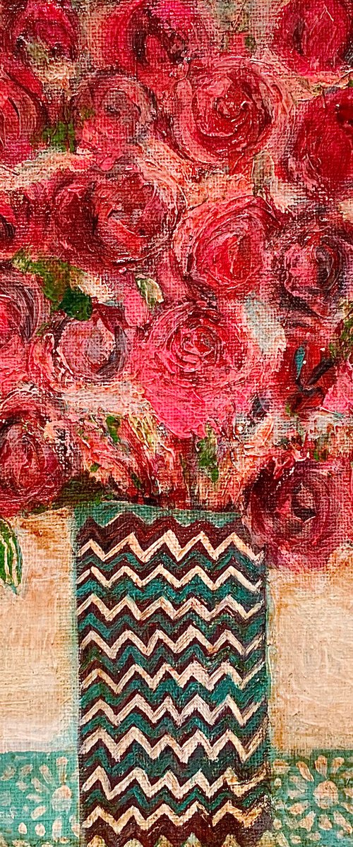 Vintage Pink Roses by Janice MacDougall