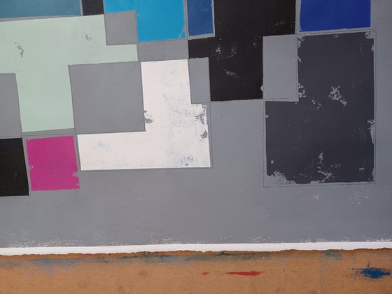 Grey and blue composition