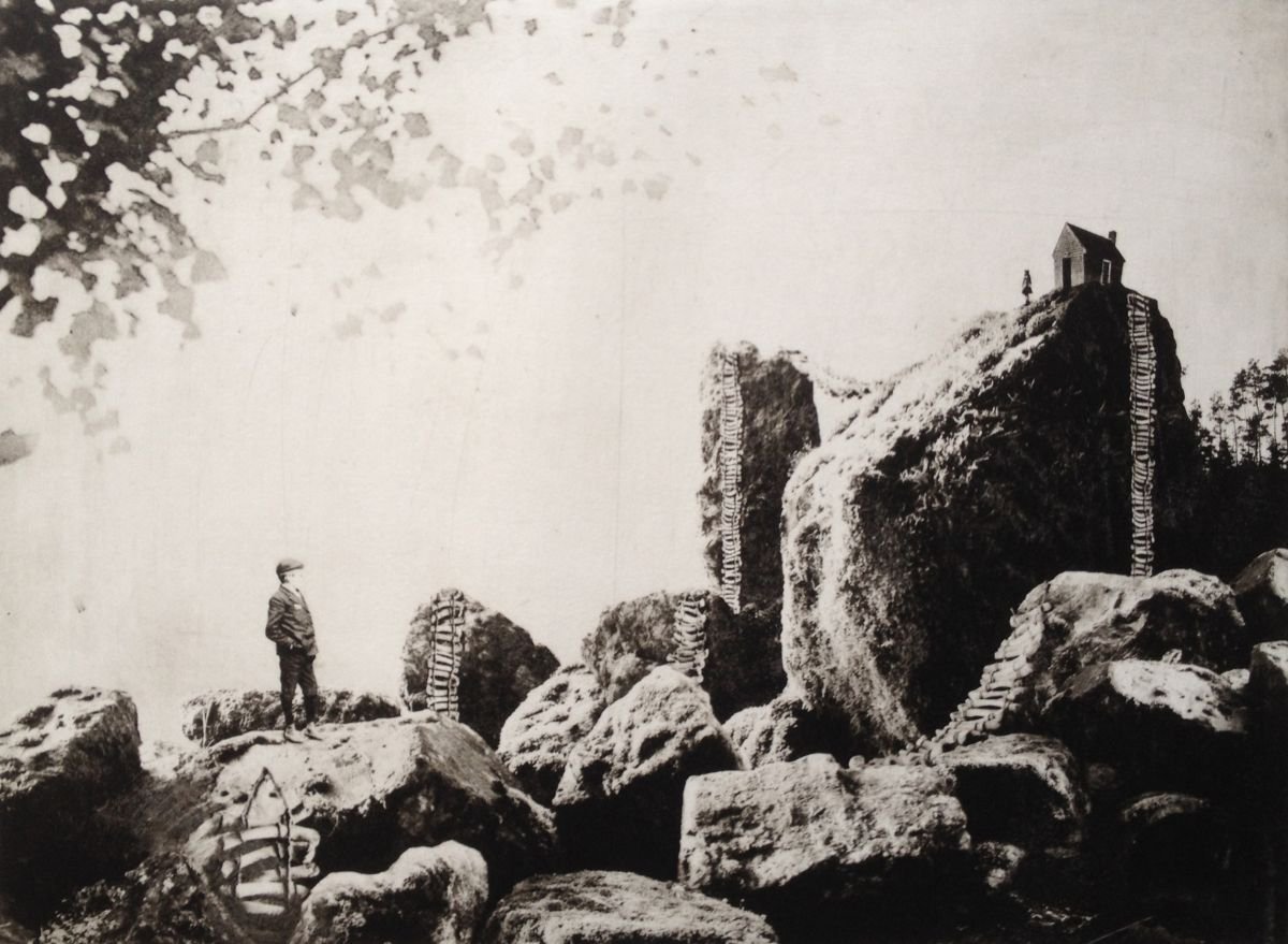 Photorealistic Landscape Etchings & Engravings By Jaco Putker, 20 X 16, Estate No.4, Original Artwork