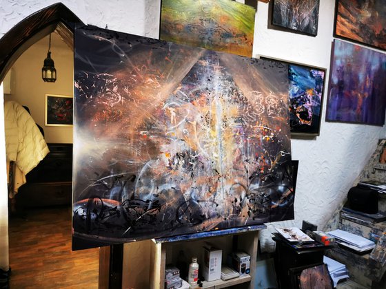 Very large scale beautil mindscape XXL size gigantic painting by Kloska