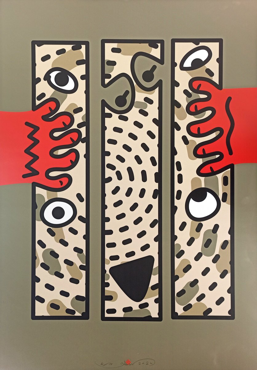 Graphic Abstract Giclee Print By Gokhan Okur, 27 X 39, Harrasment 02, Original Artwork