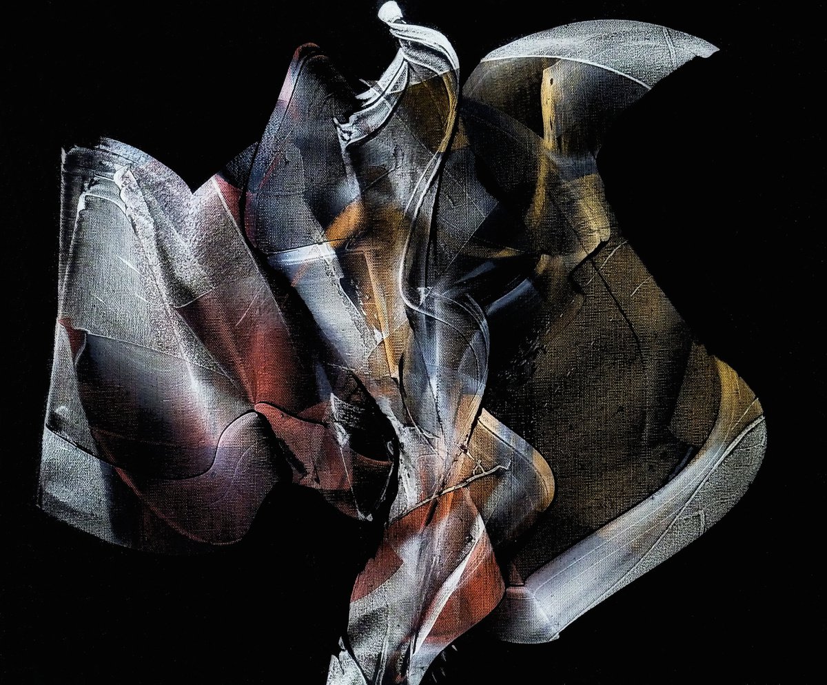 Expressive Abstract Acrylic Painting By Newel Hunter, 24 X 20", Cloak & Dagger, Original Artwork