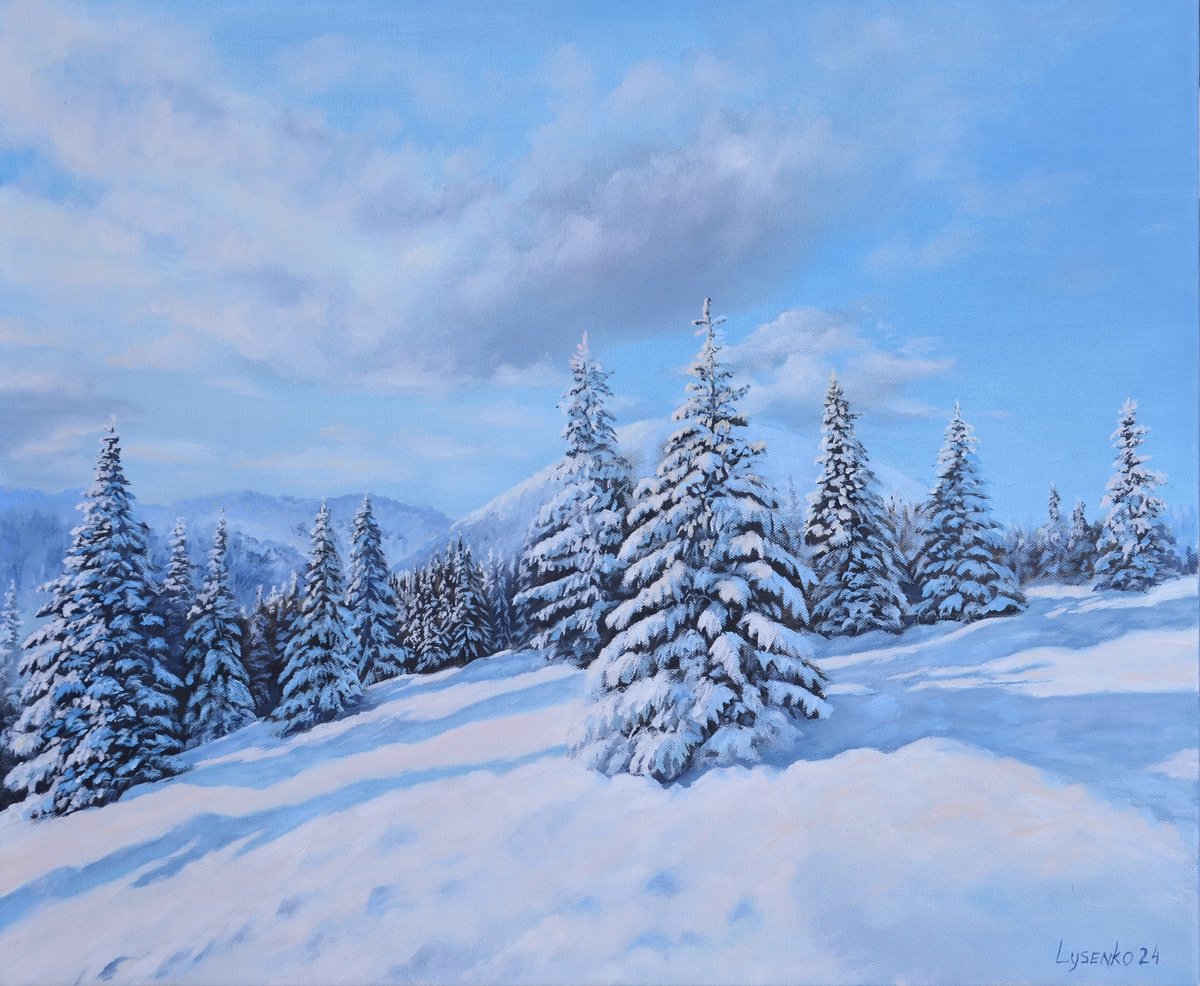 Photorealistic Oil Painting , Spruce By Andrii Lysenko, 24 X 20, Artwork For Sale On Artfinder