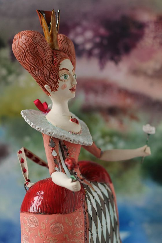 From the Alice in Wonderland. Queen of Hearts.  Wall sculpture by Elya Yalonetski