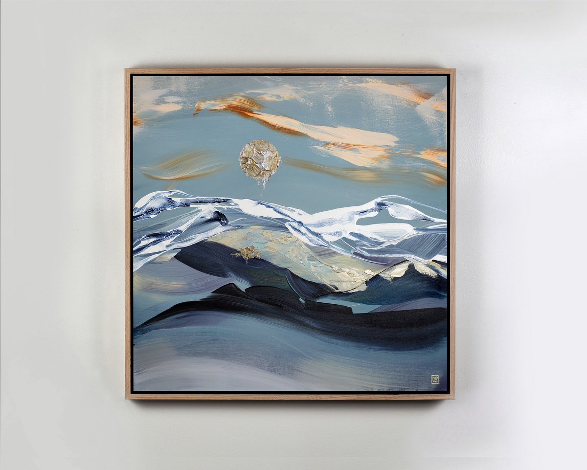 Abstract Acrylic Painting By Novi Lim, 32 X 32", Molten, Original Artwork