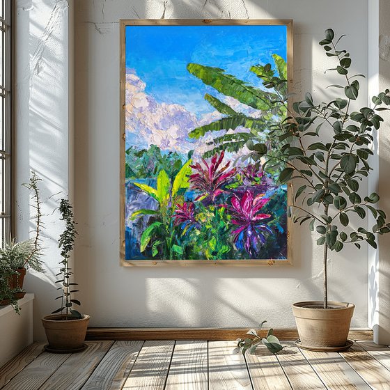 Tropical Bali Jungle Painting