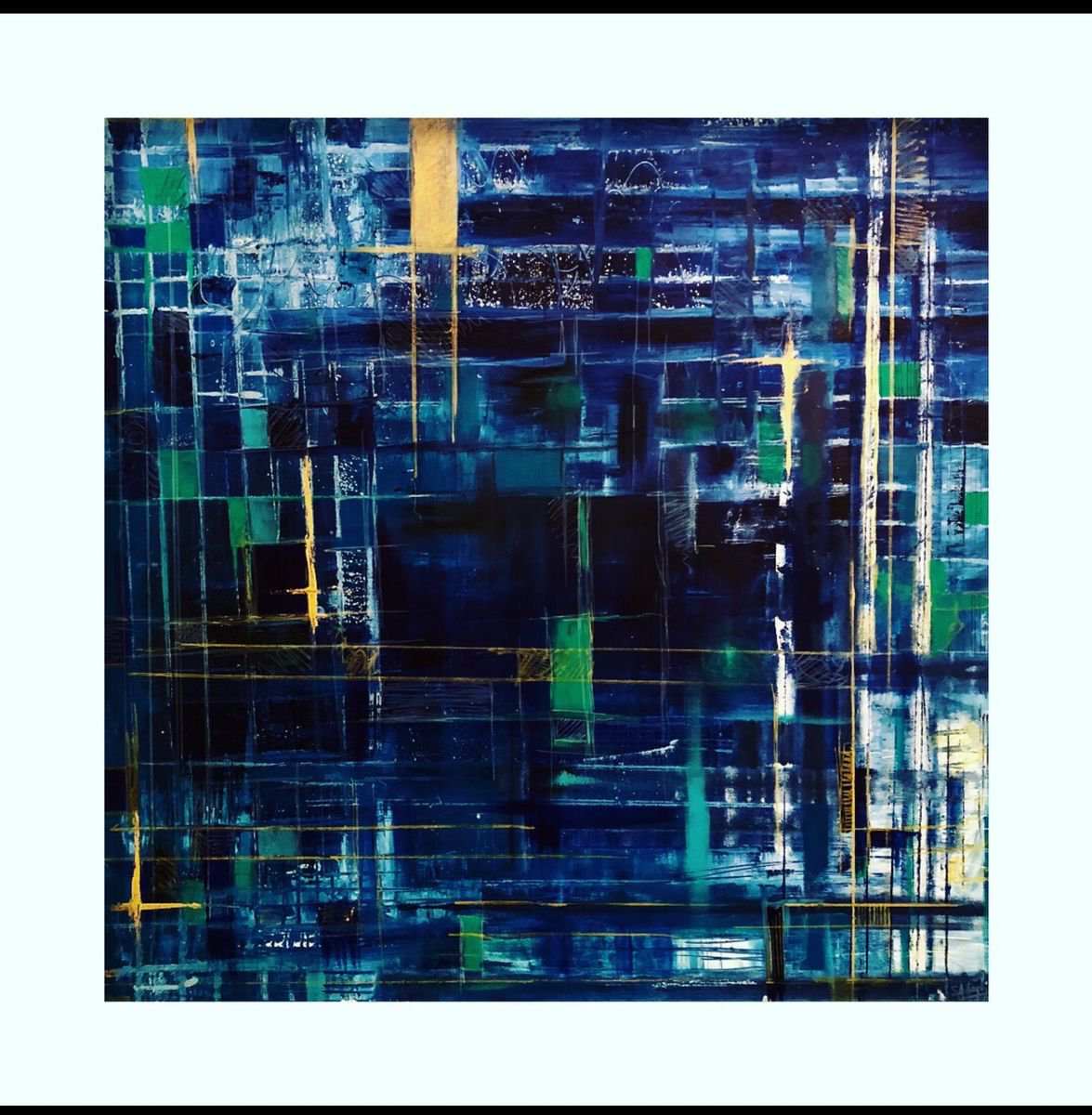 Abstract Acrylic Painting By Shabs Beigh, 41 X 41", A Million Windows, Original Artwork