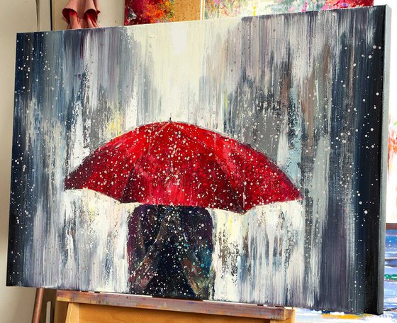 'Red Umbrella Rain'