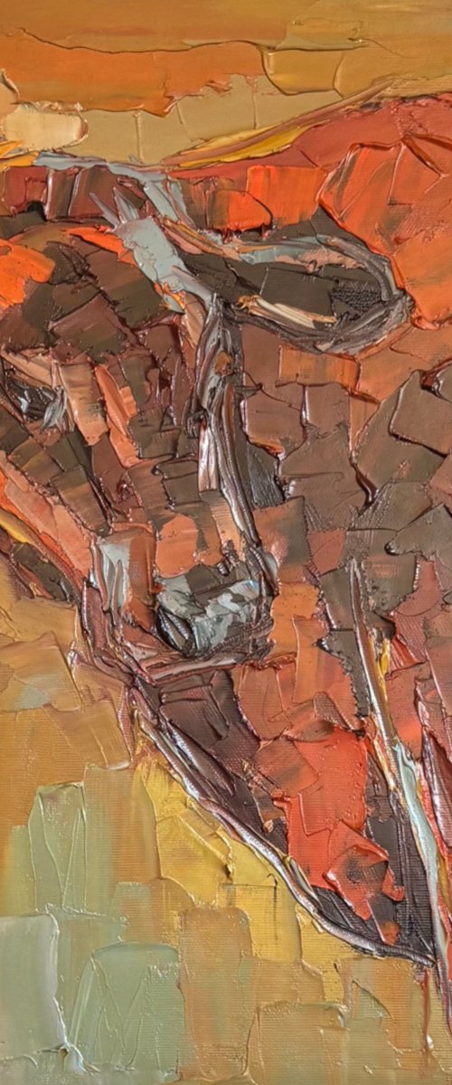 Terracotta cow by Mariia Hyhar