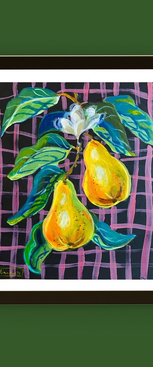 Pears and checks by Mara Wanda