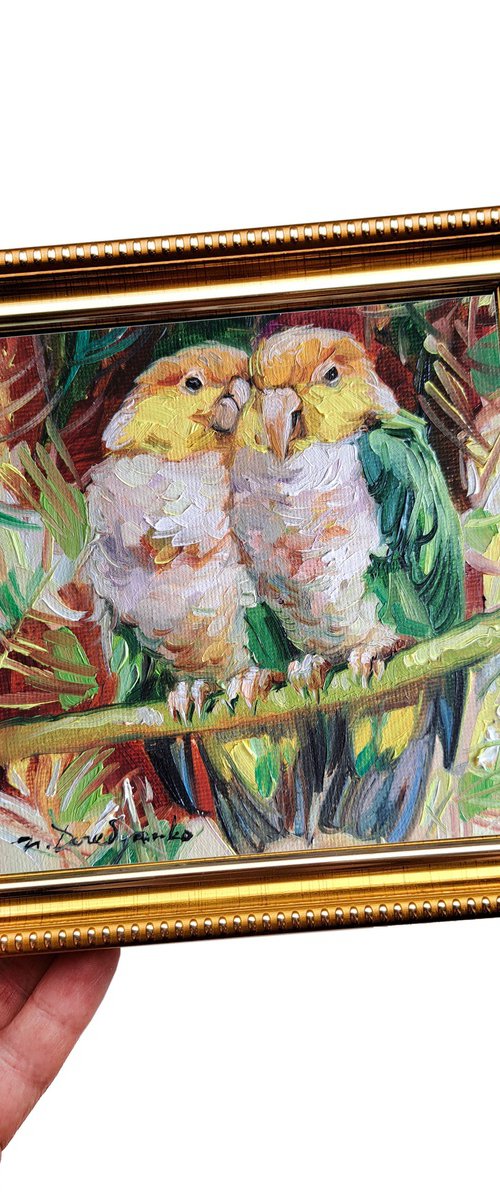Two parrot birds by Nataly Derevyanko