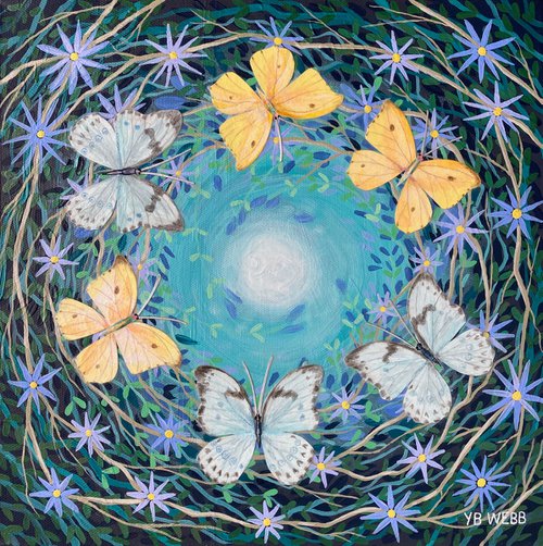 Butterflies and Daisies 2 by Yvonne B Webb